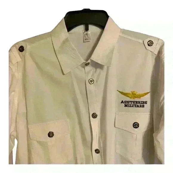Asstseries Militare Series Men’s Cotton Long Sleeve White Shirt Size XL. - Picture 2 of 11